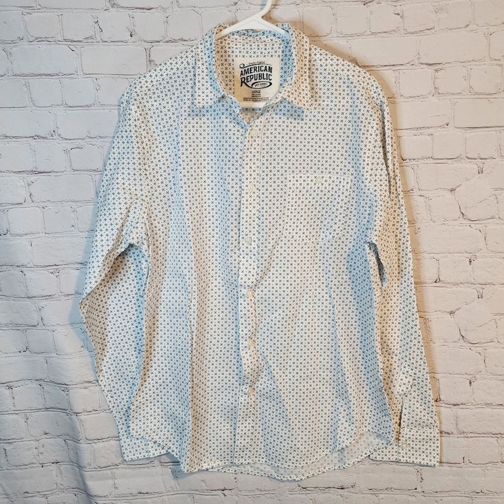 Men's American Republic longsleeve button-down shirt, size Large